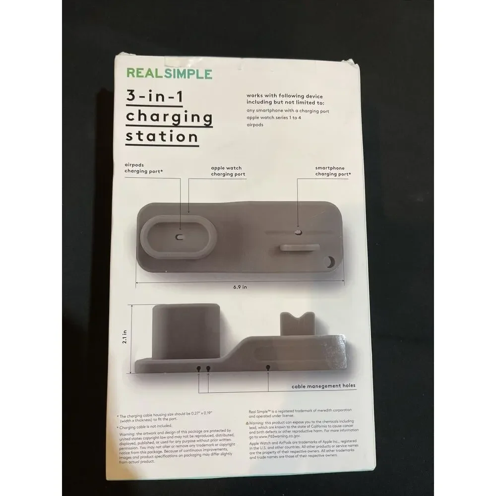 Real Simple 3 In 1 Charging Station Silicon StandFor Apple Watch‎ Air Pod iPhone